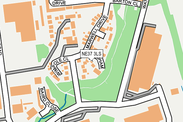 NE37 3LS map - OS OpenMap – Local (Ordnance Survey)
