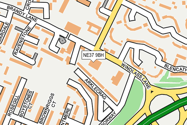 NE37 9BH map - OS OpenMap – Local (Ordnance Survey)