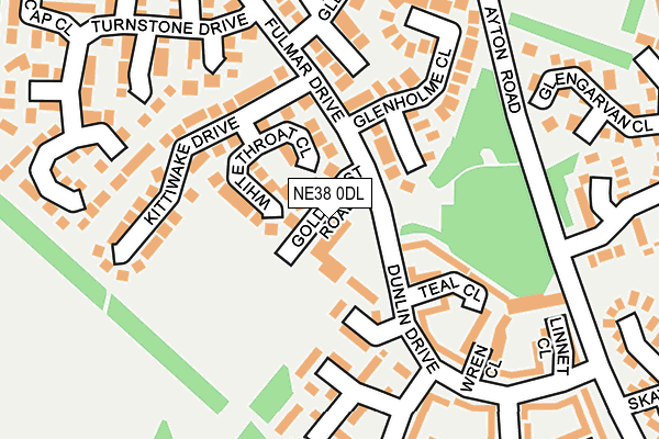 NE38 0DL map - OS OpenMap – Local (Ordnance Survey)
