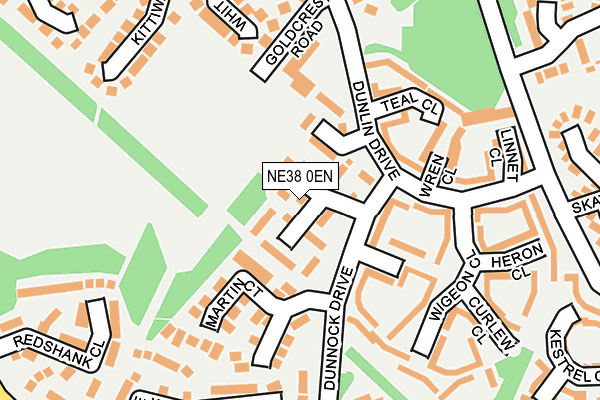 NE38 0EN map - OS OpenMap – Local (Ordnance Survey)