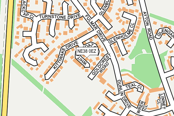 NE38 0EZ map - OS OpenMap – Local (Ordnance Survey)