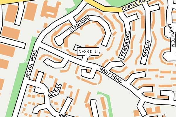 NE38 0LU map - OS OpenMap – Local (Ordnance Survey)