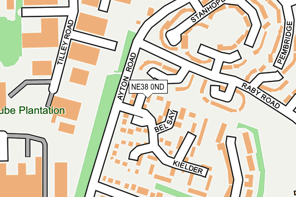 NE38 0ND map - OS OpenMap – Local (Ordnance Survey)