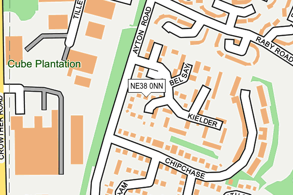NE38 0NN map - OS OpenMap – Local (Ordnance Survey)