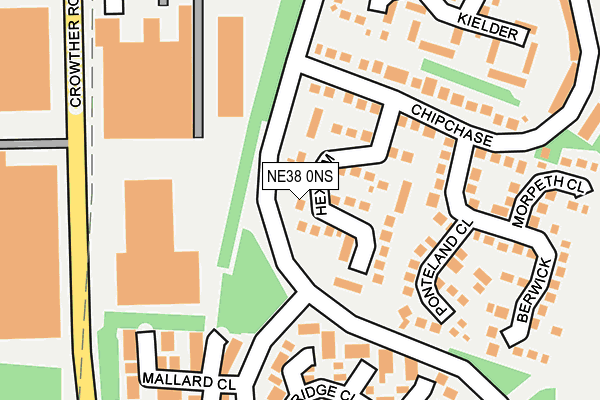 NE38 0NS map - OS OpenMap – Local (Ordnance Survey)