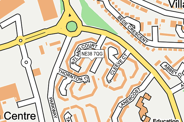 NE38 7QG map - OS OpenMap – Local (Ordnance Survey)