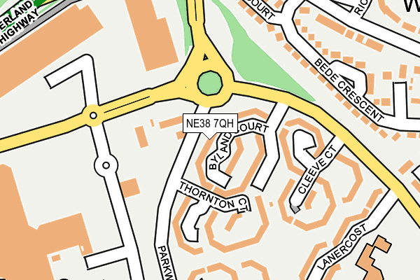 NE38 7QH map - OS OpenMap – Local (Ordnance Survey)
