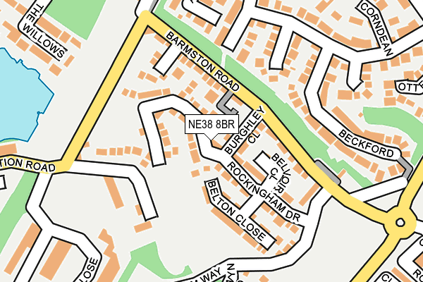 NE38 8BR map - OS OpenMap – Local (Ordnance Survey)