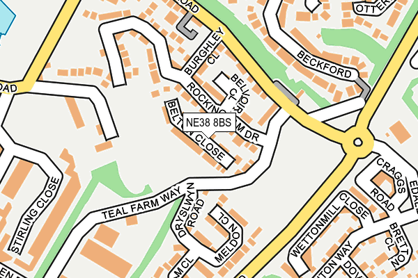NE38 8BS map - OS OpenMap – Local (Ordnance Survey)