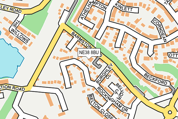 NE38 8BU map - OS OpenMap – Local (Ordnance Survey)