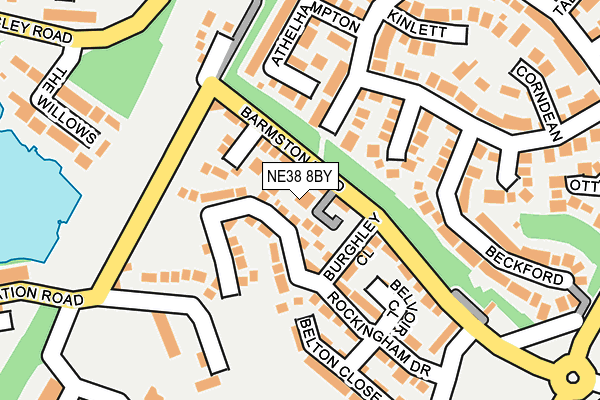 NE38 8BY map - OS OpenMap – Local (Ordnance Survey)