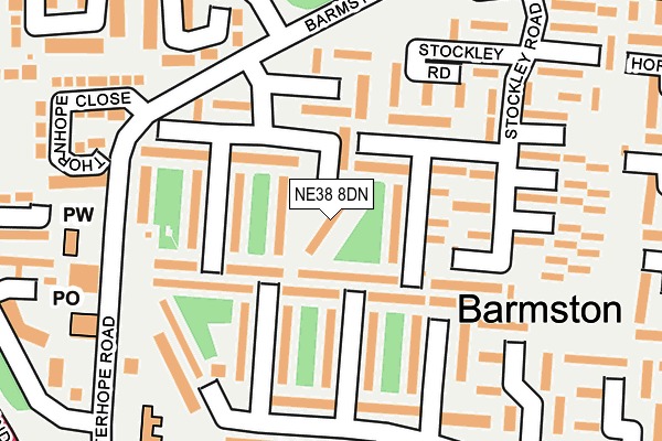 NE38 8DN map - OS OpenMap – Local (Ordnance Survey)