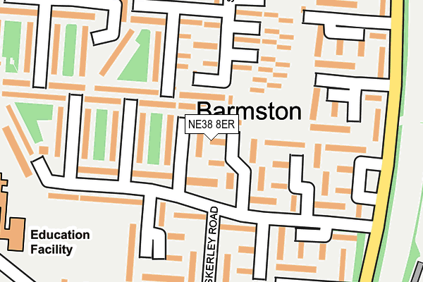 NE38 8ER map - OS OpenMap – Local (Ordnance Survey)