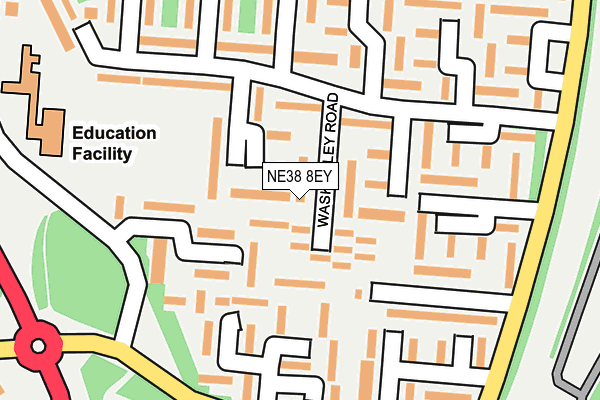 NE38 8EY map - OS OpenMap – Local (Ordnance Survey)