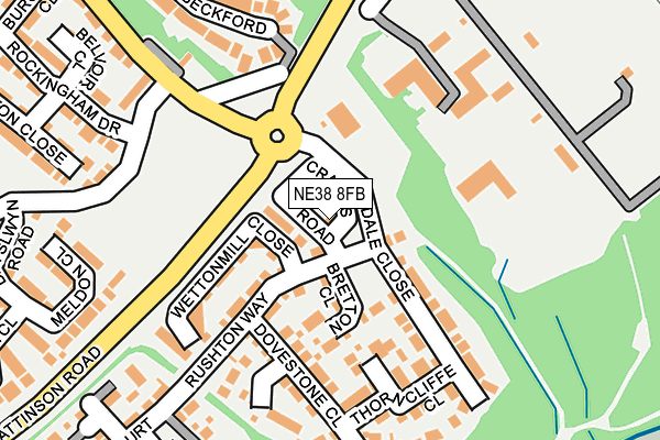 NE38 8FB map - OS OpenMap – Local (Ordnance Survey)