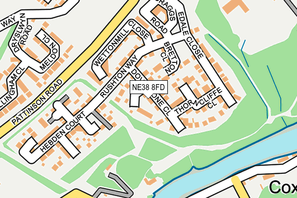 NE38 8FD map - OS OpenMap – Local (Ordnance Survey)