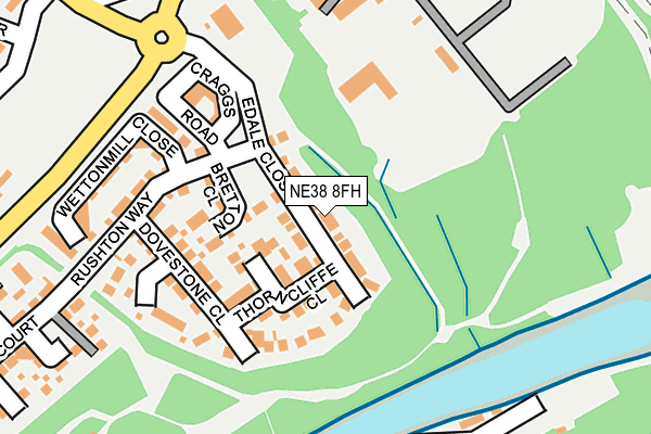 NE38 8FH map - OS OpenMap – Local (Ordnance Survey)