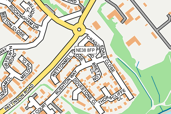 NE38 8FP map - OS OpenMap – Local (Ordnance Survey)