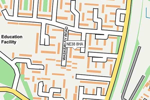 NE38 8HA map - OS OpenMap – Local (Ordnance Survey)