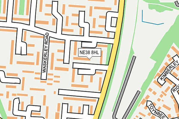 NE38 8HL map - OS OpenMap – Local (Ordnance Survey)