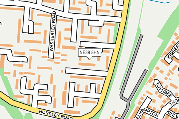 NE38 8HN map - OS OpenMap – Local (Ordnance Survey)