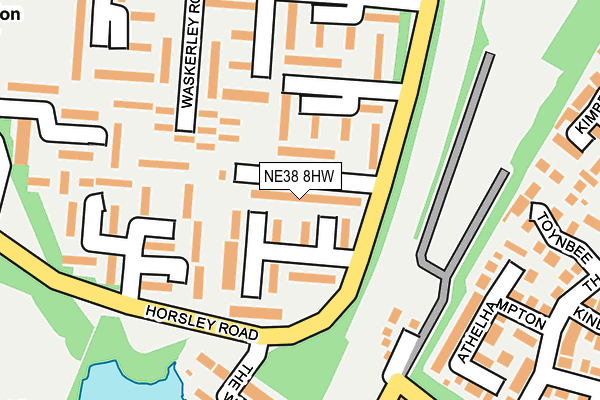 NE38 8HW map - OS OpenMap – Local (Ordnance Survey)