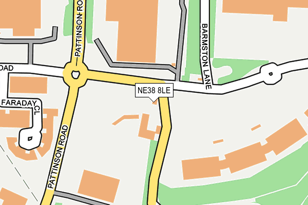 NE38 8LE map - OS OpenMap – Local (Ordnance Survey)