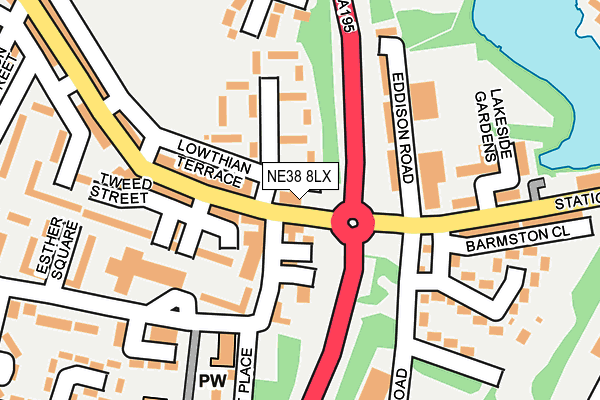 NE38 8LX map - OS OpenMap – Local (Ordnance Survey)