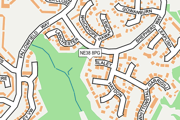 NE38 8PG map - OS OpenMap – Local (Ordnance Survey)