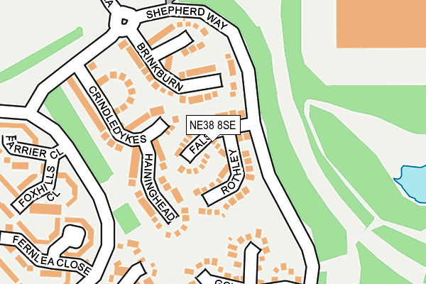 NE38 8SE map - OS OpenMap – Local (Ordnance Survey)