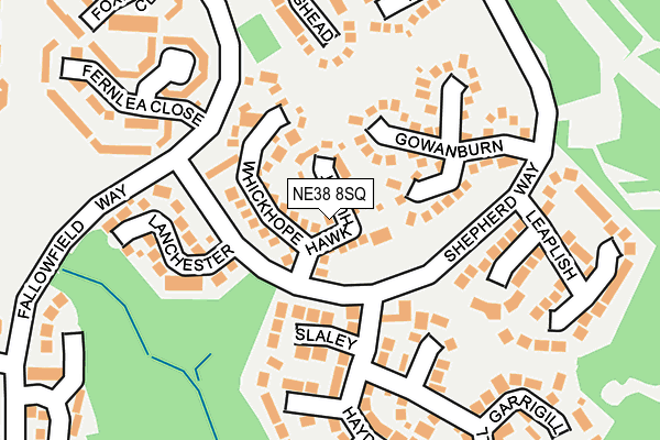NE38 8SQ map - OS OpenMap – Local (Ordnance Survey)