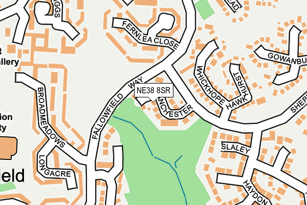 NE38 8SR map - OS OpenMap – Local (Ordnance Survey)
