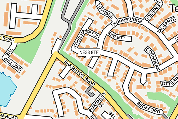 NE38 8TF map - OS OpenMap – Local (Ordnance Survey)