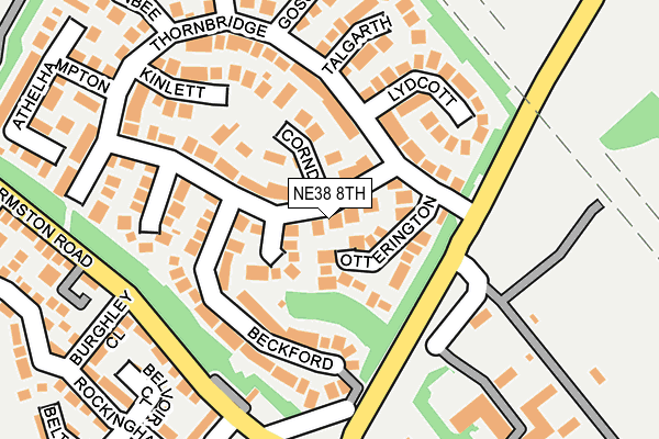 NE38 8TH map - OS OpenMap – Local (Ordnance Survey)