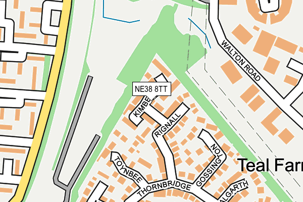 NE38 8TT map - OS OpenMap – Local (Ordnance Survey)