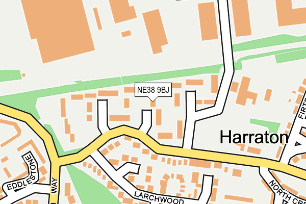 NE38 9BJ map - OS OpenMap – Local (Ordnance Survey)