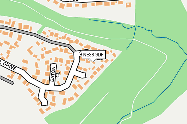 NE38 9DF map - OS OpenMap – Local (Ordnance Survey)