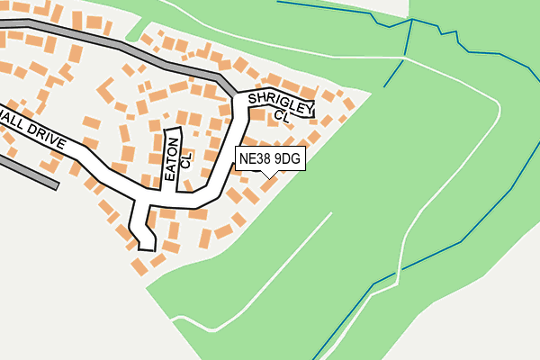 NE38 9DG map - OS OpenMap – Local (Ordnance Survey)