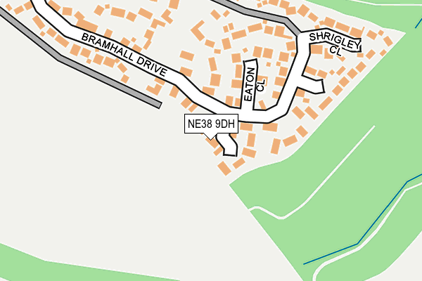 NE38 9DH map - OS OpenMap – Local (Ordnance Survey)