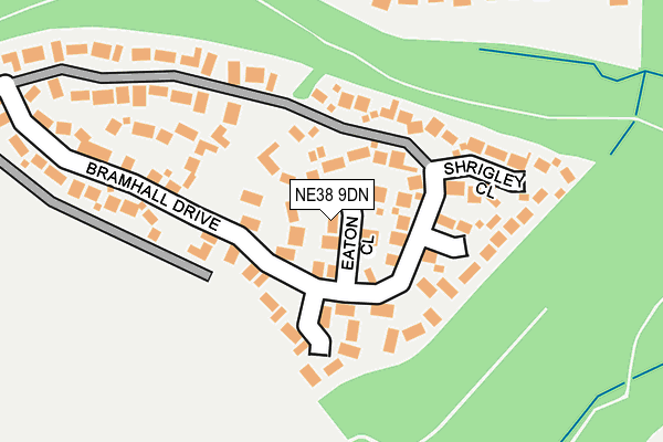 NE38 9DN map - OS OpenMap – Local (Ordnance Survey)
