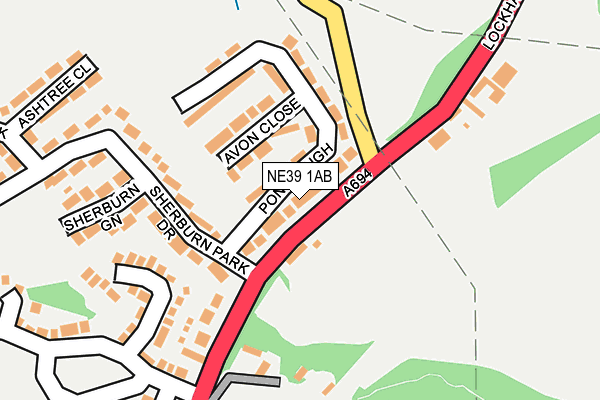 NE39 1AB map - OS OpenMap – Local (Ordnance Survey)