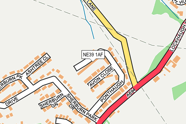 NE39 1AF map - OS OpenMap – Local (Ordnance Survey)