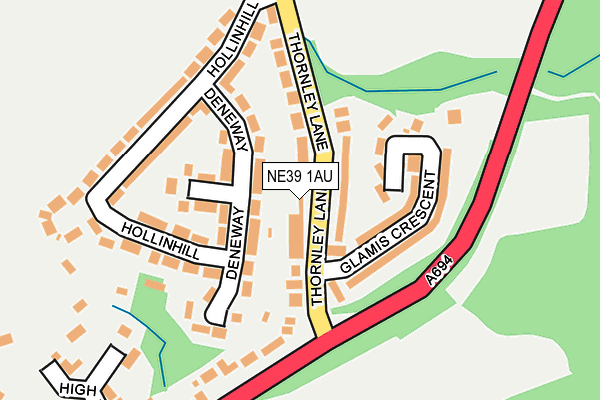 NE39 1AU map - OS OpenMap – Local (Ordnance Survey)