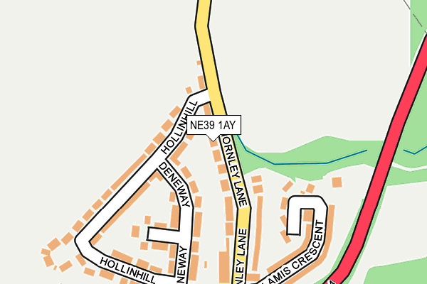 NE39 1AY map - OS OpenMap – Local (Ordnance Survey)