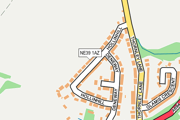 NE39 1AZ map - OS OpenMap – Local (Ordnance Survey)
