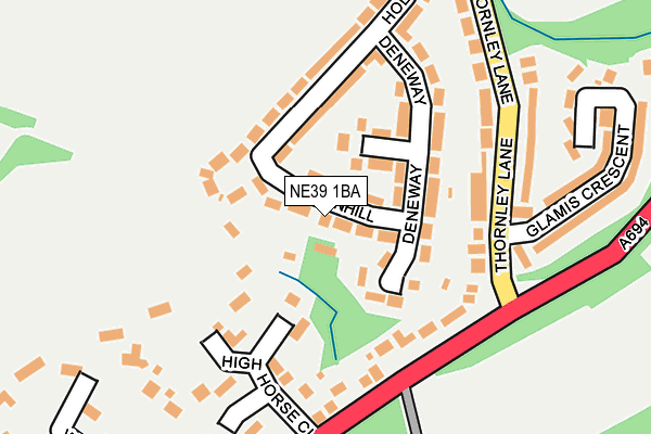 NE39 1BA map - OS OpenMap – Local (Ordnance Survey)