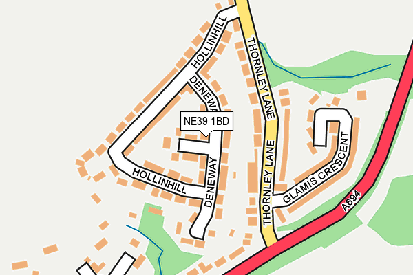 NE39 1BD map - OS OpenMap – Local (Ordnance Survey)