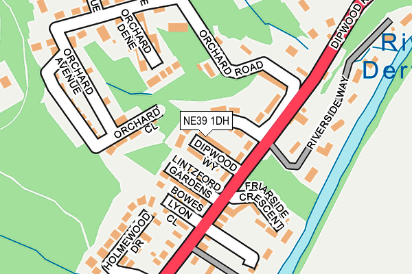 NE39 1DH map - OS OpenMap – Local (Ordnance Survey)