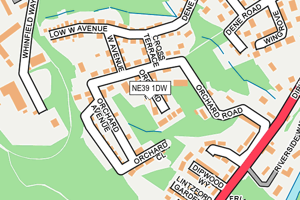 NE39 1DW map - OS OpenMap – Local (Ordnance Survey)