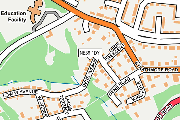 NE39 1DY map - OS OpenMap – Local (Ordnance Survey)
